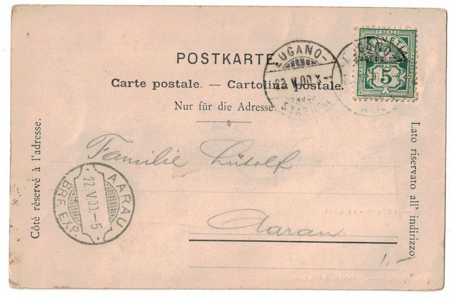 Ansichtskarten: Lugano, le Quai, circolata 1900 – Gebraucht aus Frauenfeld von POML 1