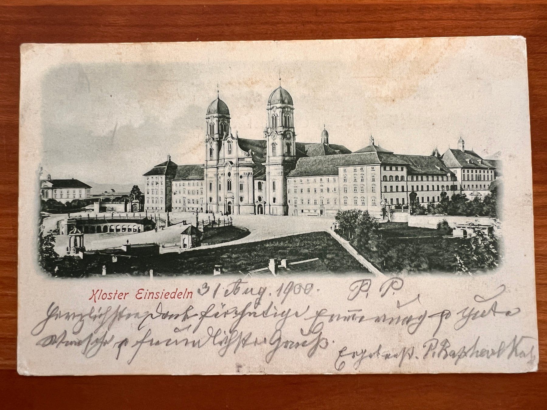 Cartoline postali: Postkarte Einsiedeln 1900 Litho  (P595) – Usato da Hinwil venduto da Sidi4