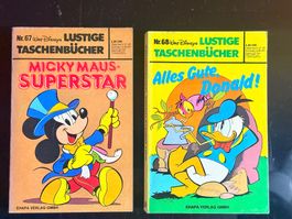 2 Lustige Taschenbücher Nr.67+ 68, 1. Auflagen.