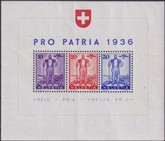 1936, W8 (Pro Patria-Block) tadellos postfrisch. Kat: 140.-+