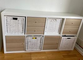 Kallax Regal inklusive Schubladeneinsätzen, Türen und Körben