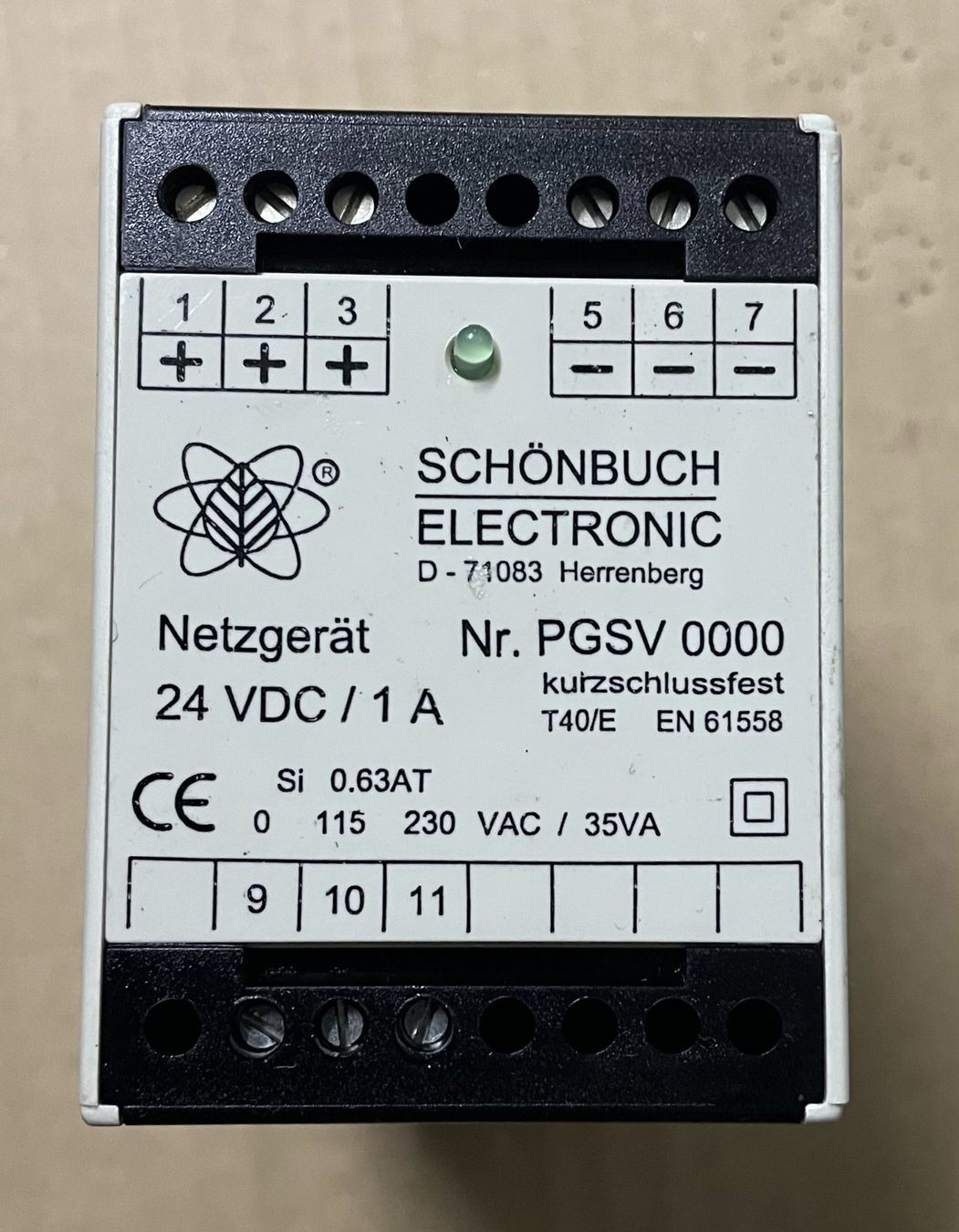 Elektronikbauteile: Schönbuch Electronic PGSV 0000 Netzgerät 24 VDC / 1A – Gebraucht aus Sins von 3985schluckti 1