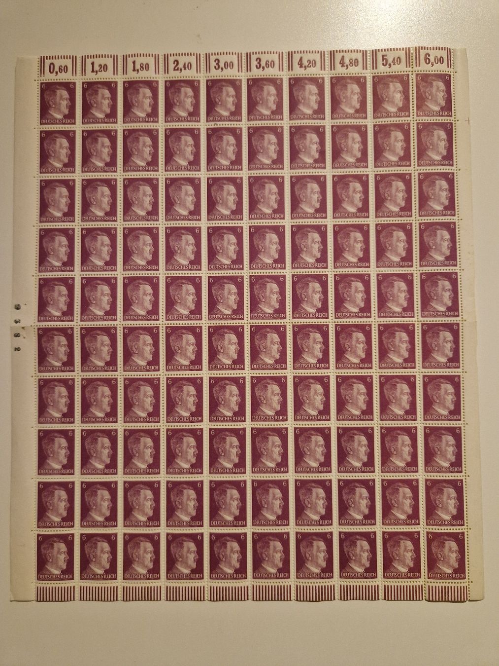 Alle Briefmarken: Deutsches Reich Adolf Hitler Bogen postfrisch – Neu (gemäss Beschreibung) aus St. Gallen von Enrico_SG