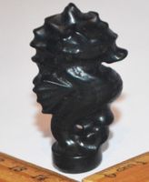 Deko – Heilstein – M-102 - Seepferd – Schwarzer Obsidian
