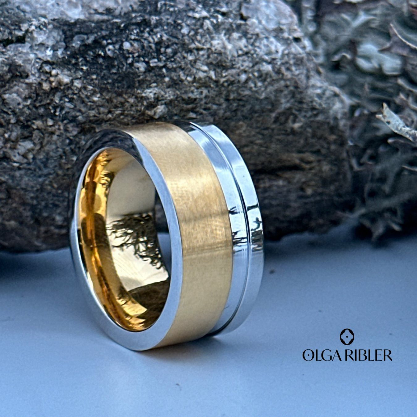 Olga Ribler Anelli: Edelstahl 11 mm Ring bi-color Grösse 59 – Nuovo (secondo la descrizione) da Luzern venduto da Schmuckoutlet 5