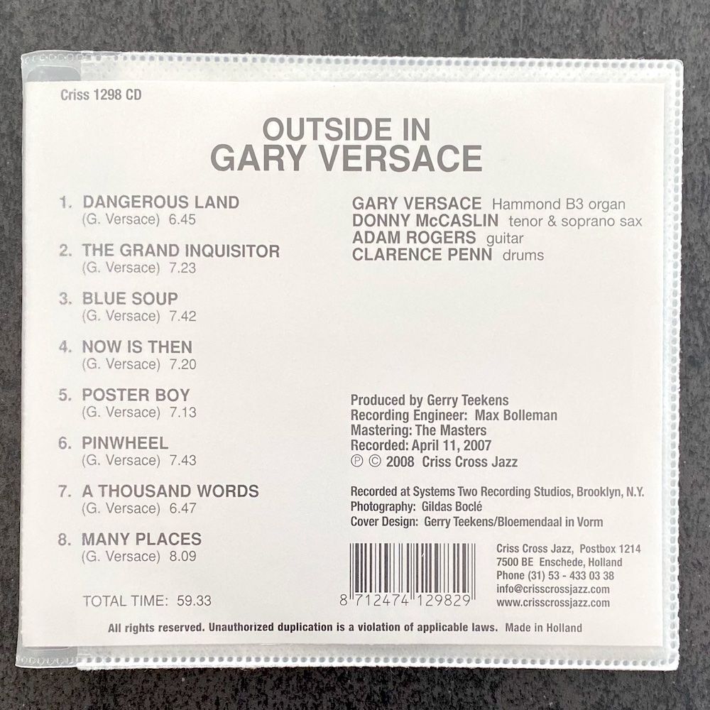 CDs: Versace Gary - Outside In (CD) – Gebraucht aus Reinach AG von Paal61 2