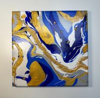 Acryl-Flüssigmalerei, quadratisch