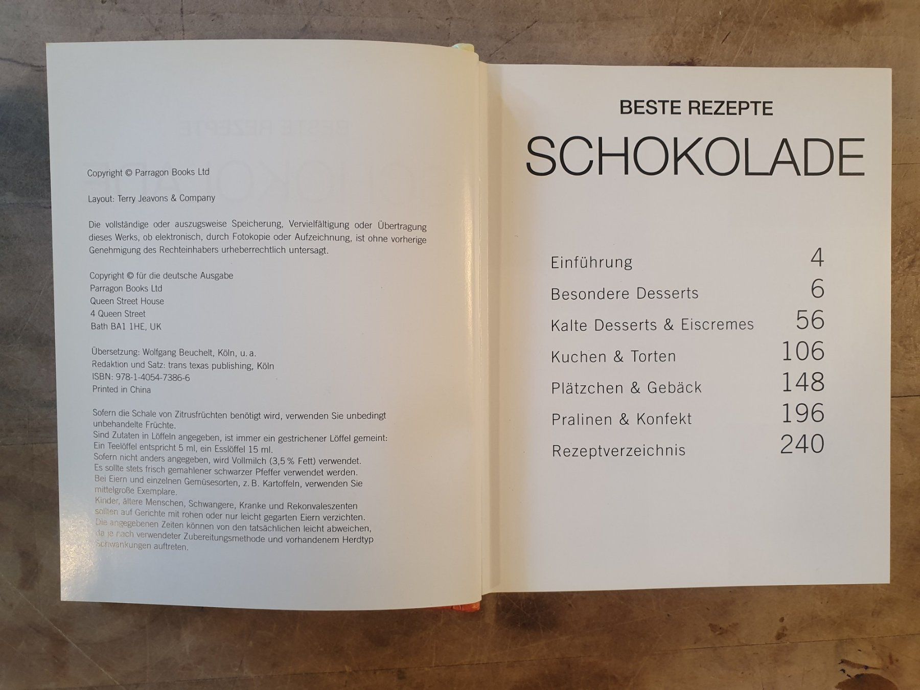 Libri: Schokolade Parragon – Usato da Zürich venduto da loosebone 1
