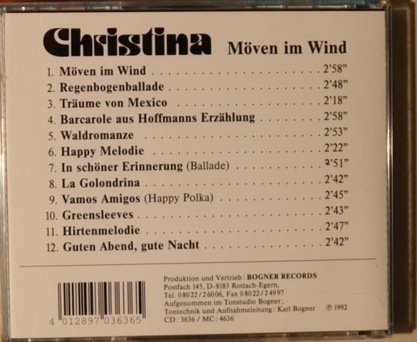 CD: Christina – Möven Im Wind – Usato da Luzern venduto da CONTENTI 4