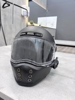 Motorradhelm HJC V10 Retro matt schwarz M Freisprechanlag