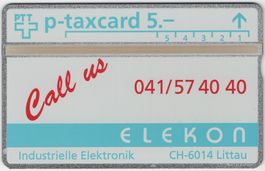 5 CHF ELEKTRON Call us - seltene Kunden Taxcard