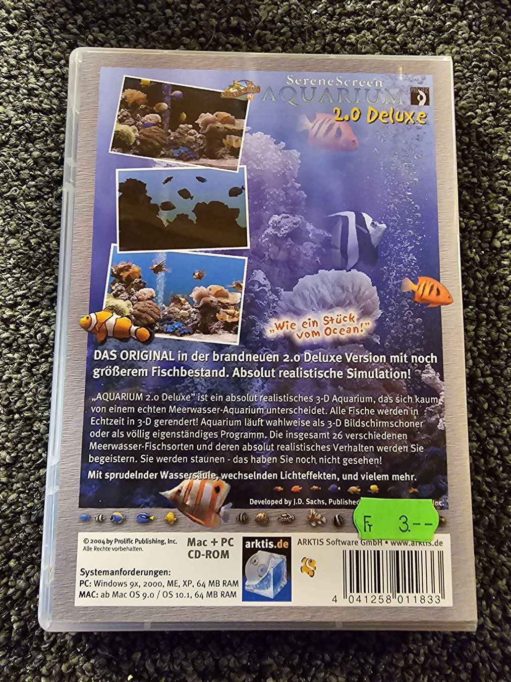Tutti i DVDs: SereneScreen Aquarium 2.0 (17980) – Usato da Ruswil venduto da jan_bxl5 1
