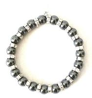 Magnet-Armband / weisse Kristall-Steine