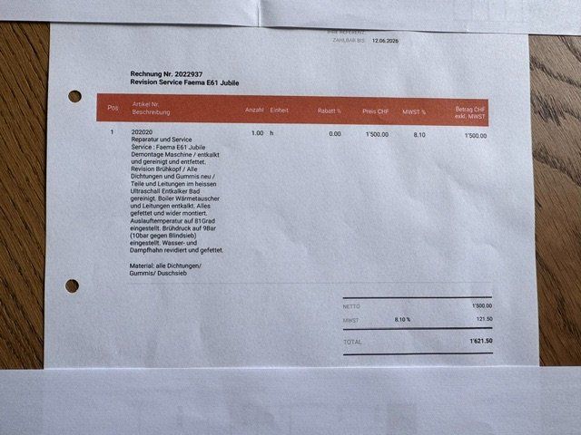 Faema Macchine per caffè & Macchine per espresso: Faema E61 Jubile 2-gruppig – Usato da Hinwil venduto da boesch04 7