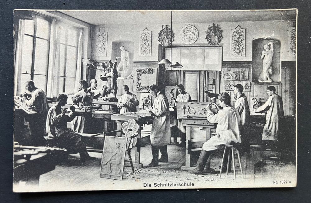 Brienz / die Schnitzlerschule, Innenraum, Werkstatt ca. 1920 (Gebraucht ...