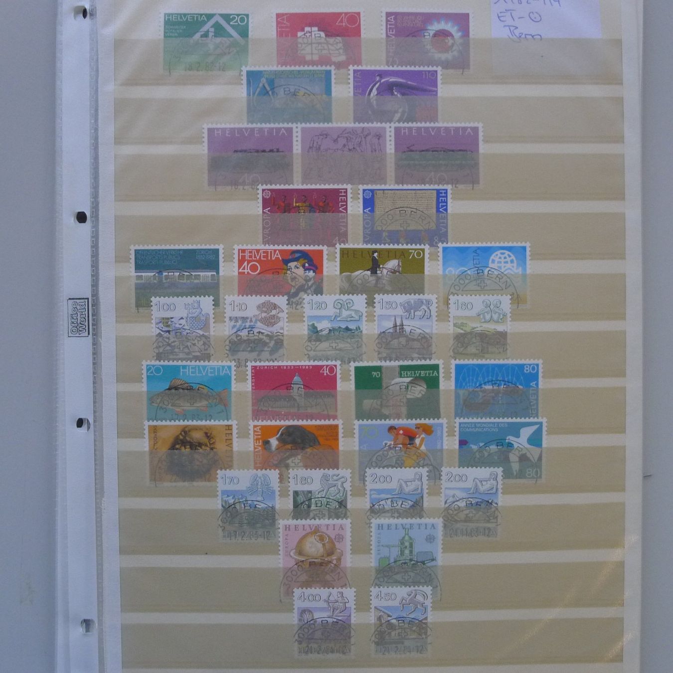 Tutti i francobolli: 1982-1994, Schweiz Sammlung mit ET-Halbmond-Stempel. – Usato da Sursee venduto da Luzernerraute 1
