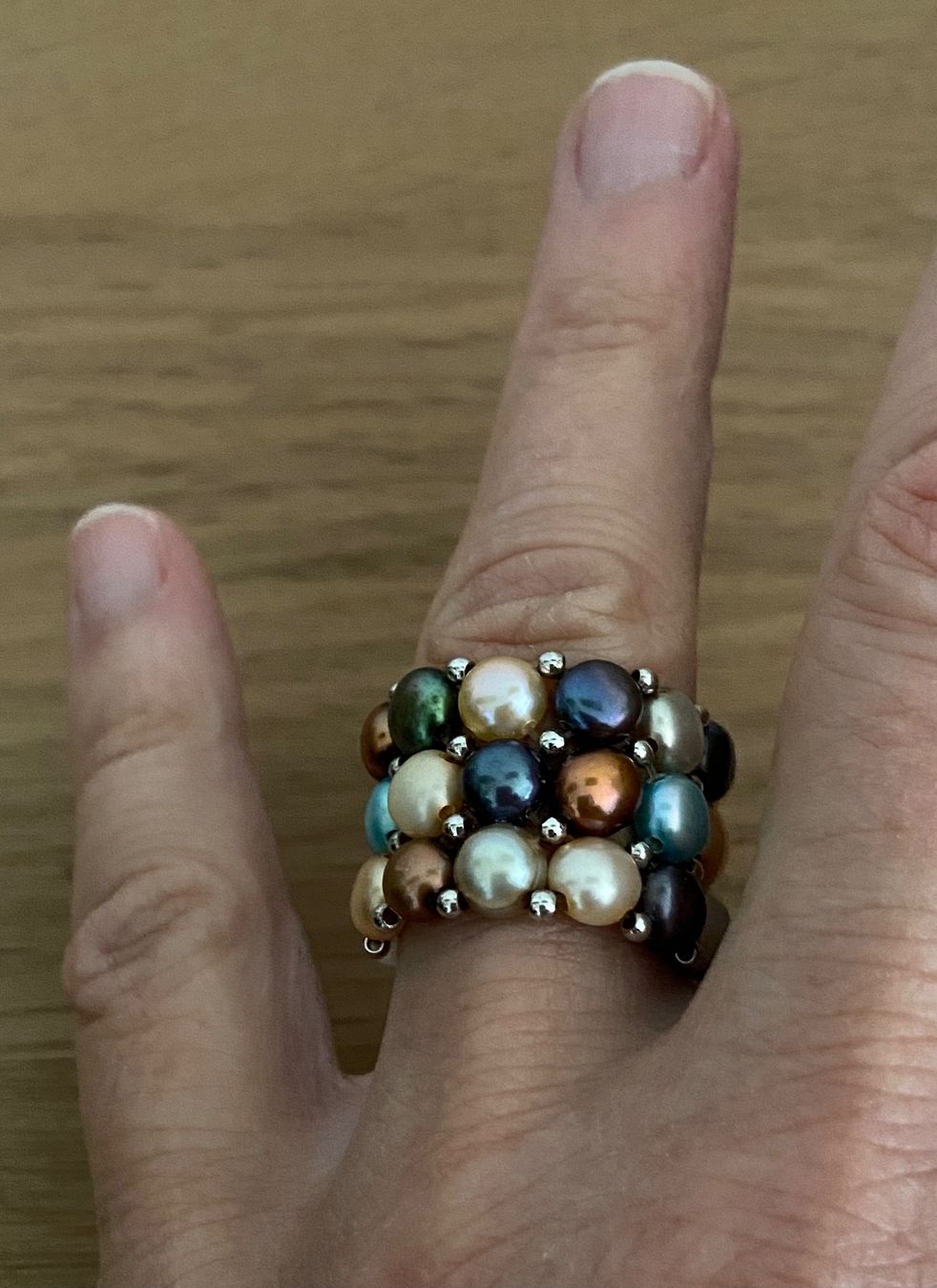 Bagues: Bague perles véritables multicolores – Neuf (Voir description) à Genève par kik_8jd6