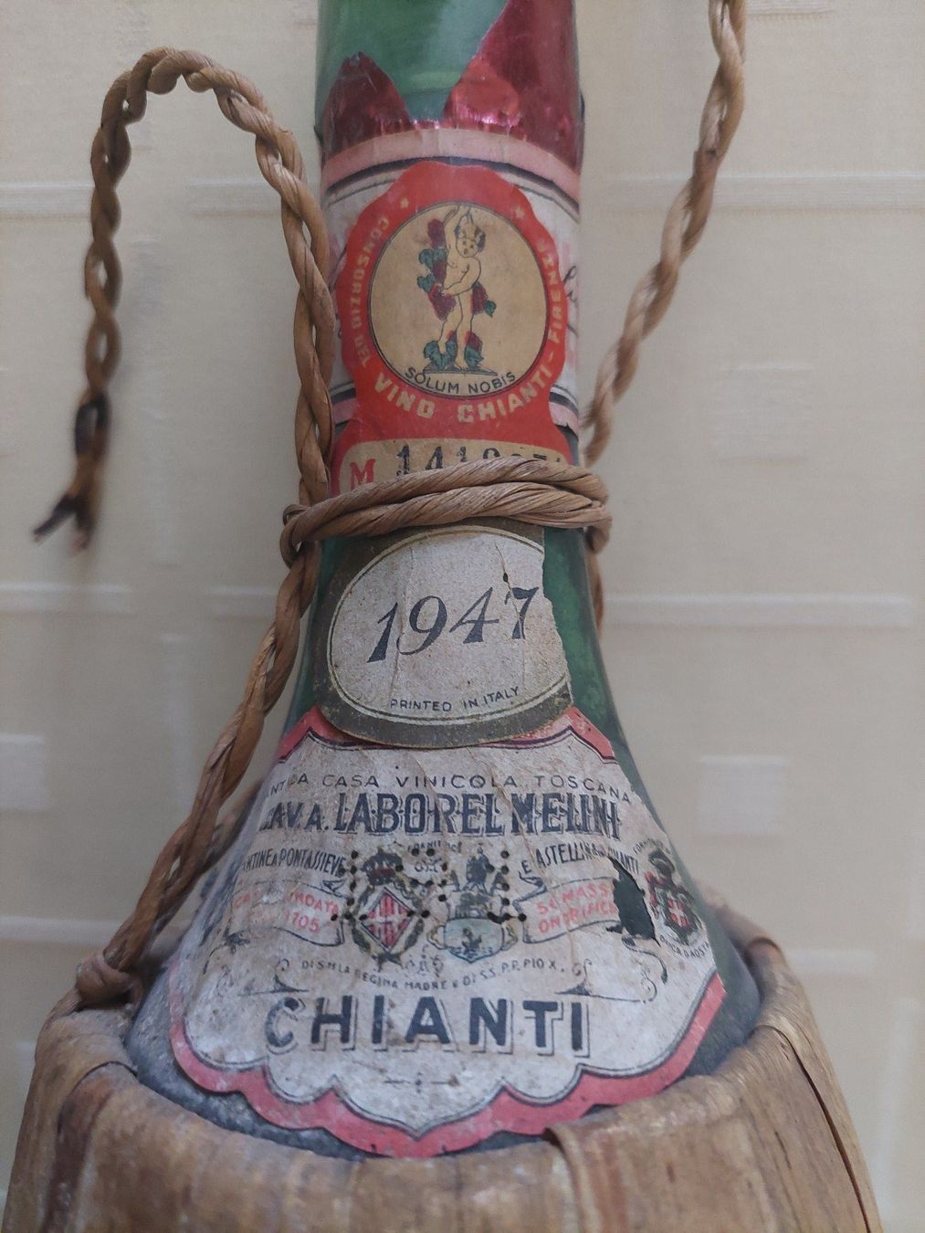 Bottiglie: Chianti Wein Flasche 1947 mit Strohkorb – Usato da Veltheim AG venduto da fredy_richner