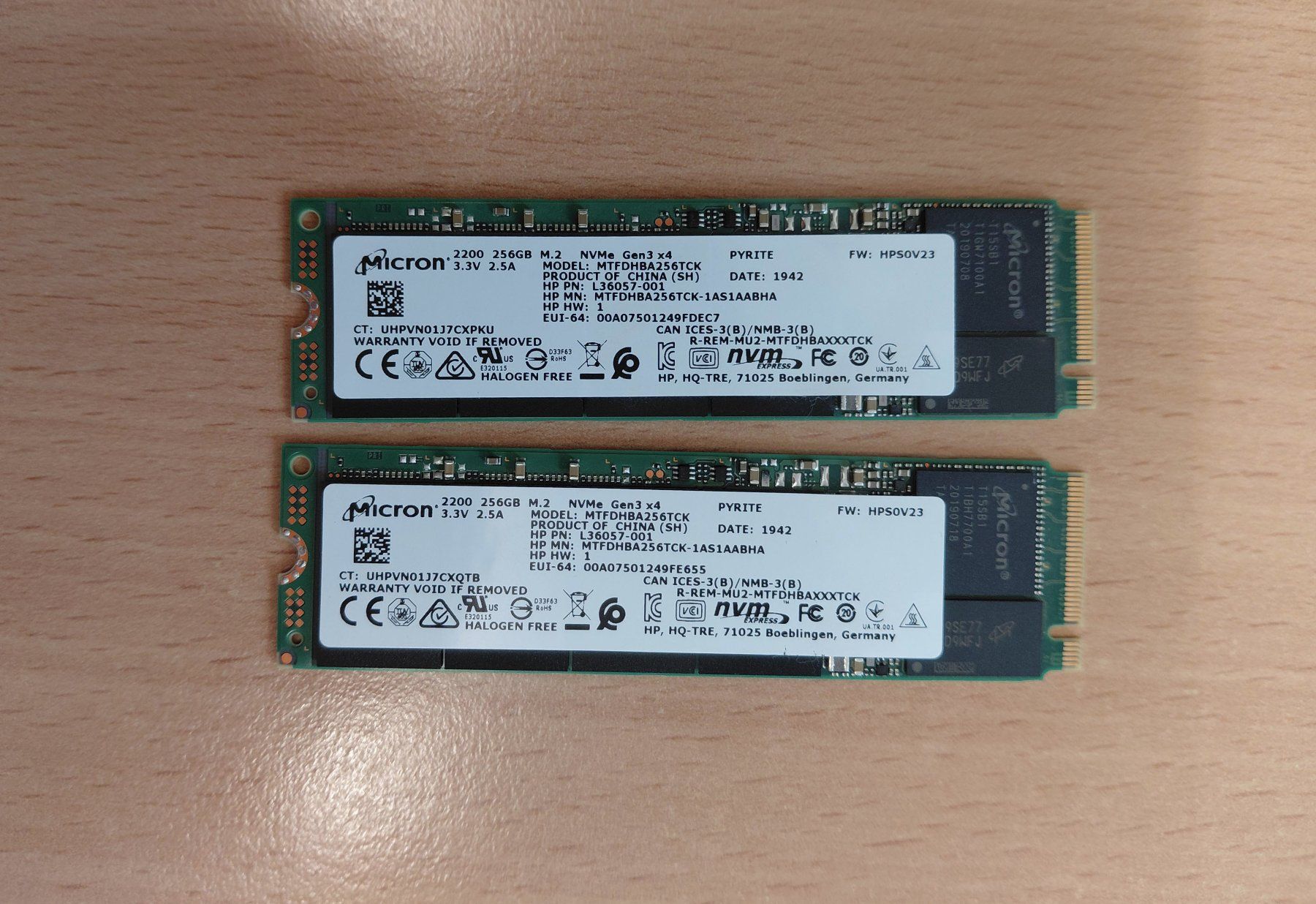 Dischi rigidi: SSD NVMe 256 GB 2 Stk – Usato da Willisau venduto da aronet