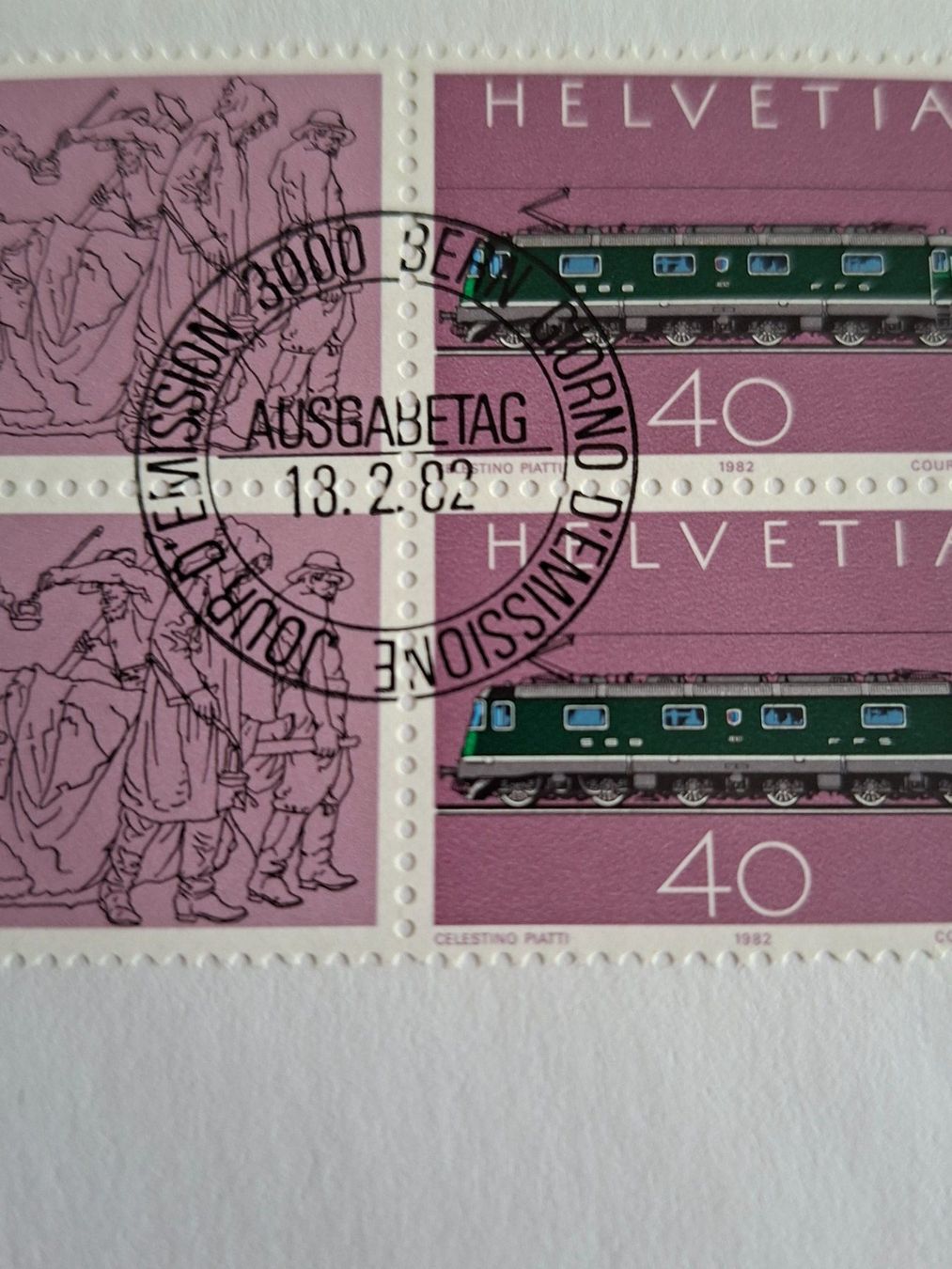 Tutti i francobolli: Gotthard Bahn 1982: Ersttagsbriefe – Nuovo (secondo la descrizione) da Hinterkappelen venduto da 1399 7