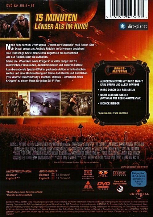 Tutti i DVDs: DVD - Riddick: Chroniken eines Kriegers (2004) – Usato da Embrach venduto da disc-planet 1