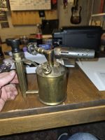 Alter Lötbrenner aus Messing, Antik Patent Orkan (S2)