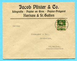 Brief Herisau 1923 - Absender: Jacob Pfister & Co.