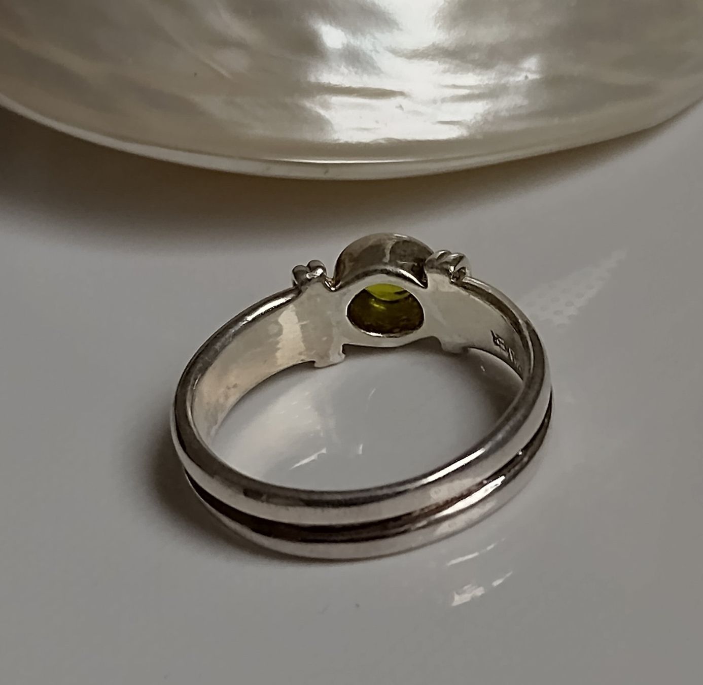Ringe: RING SILBER 925 MIT GRÜNEM STEIN – Gebraucht aus Romanshorn von  4