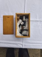 Antikes Mikroskop mit Holzbox, Top Zustand, Rarität , 42