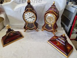 Standuhr Pendule Du Castel / Le Chateaux  Rot 40cm hoch