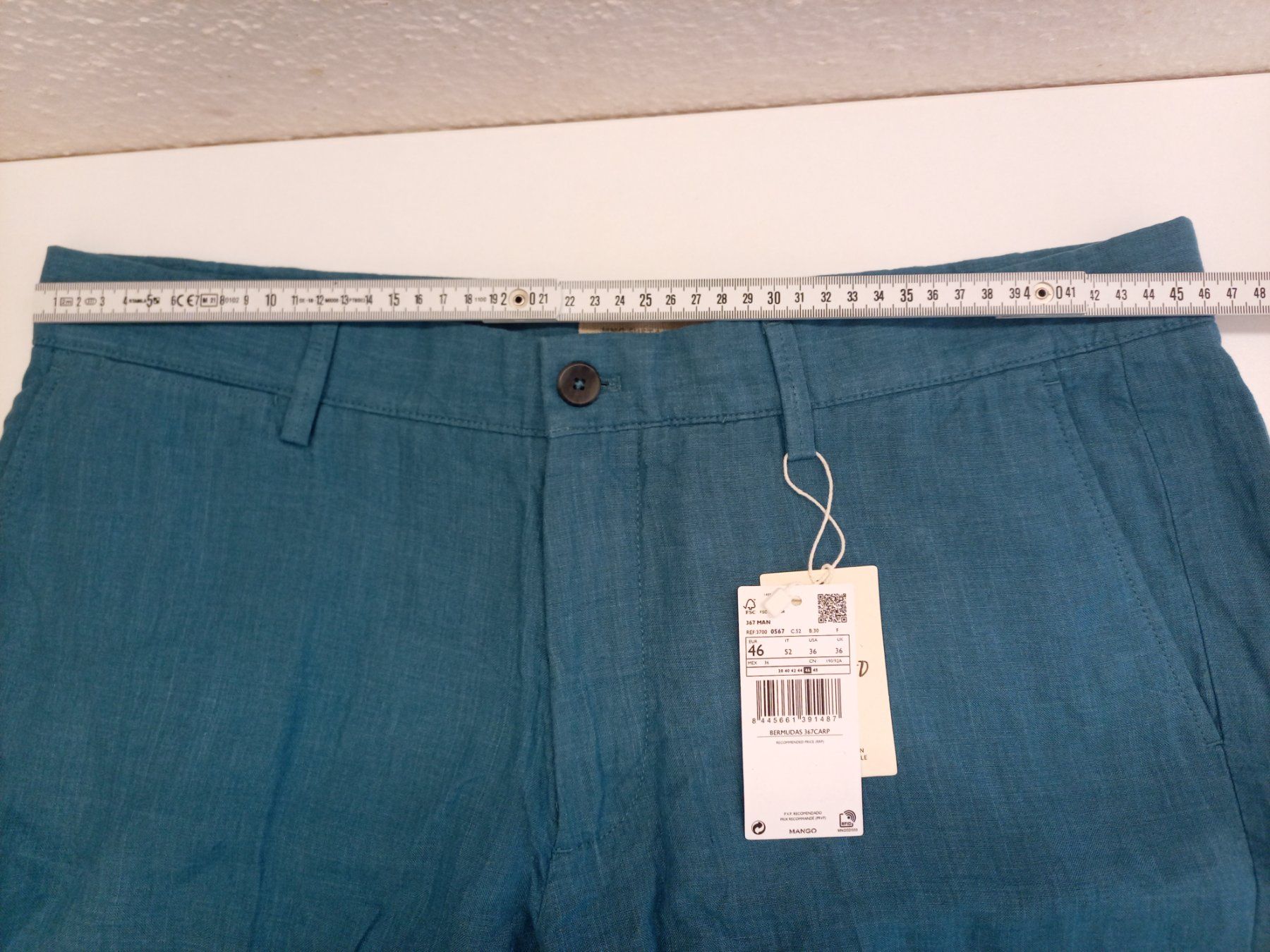 Mango Hosen: Mango Leinen-Bermudas Türkis Gr. 46 - Sommer-Style! – Neu und originalverpackt aus Stäfa von krp54 6