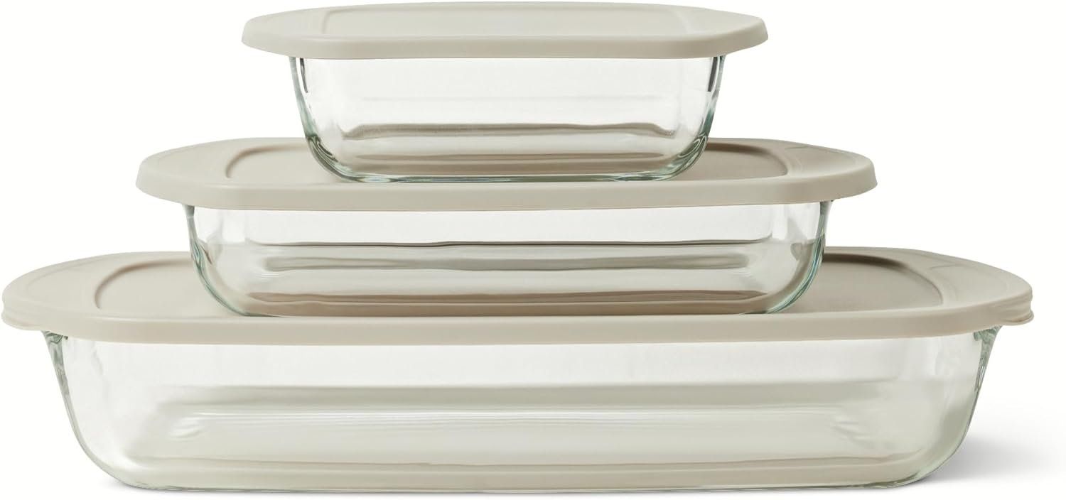 Backformen: Glas-Backformen Set 6-teilig mit Deckel | Ofenfest – Neu und originalverpackt aus Suhr von SchnapperCH