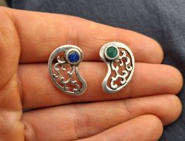 Ohrstecker Silber 925 mit Lapislazuli und Malachit