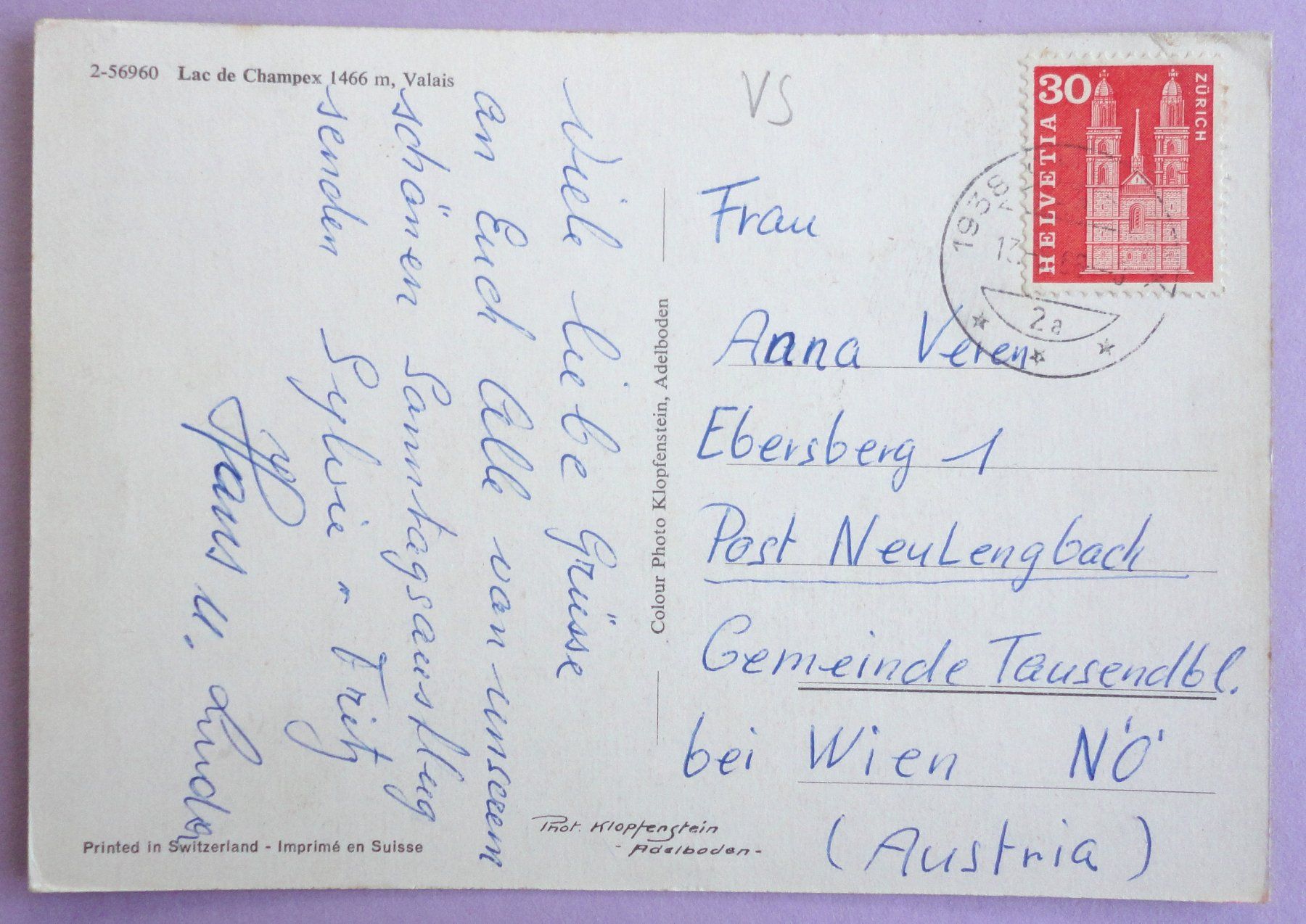 Cartoline postali: Champex, Lac de Champex 1466 m – Difettoso da Fétigny venduto da Billy2miny 1
