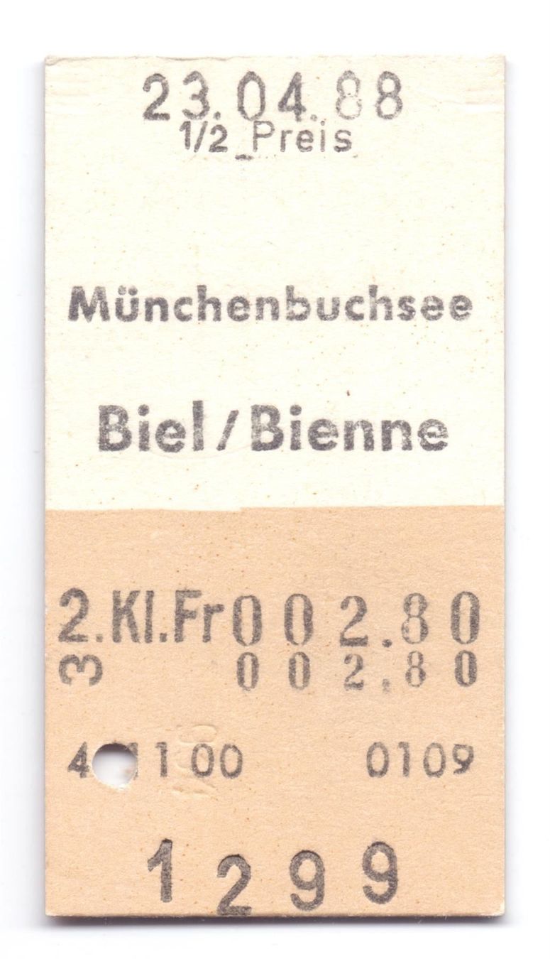 Tickets: Billette Münchenbuchsee - Biel / Bienne – Gebraucht aus Langenthal von Sammlungs_aus