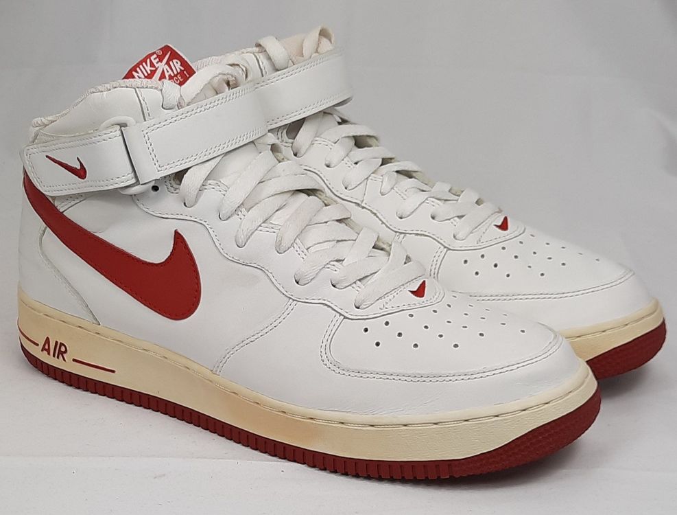 NIKE Air Force 1 Mid Sneaker White Varsity Red Gr. 45.5 Kaufen auf Ricardo