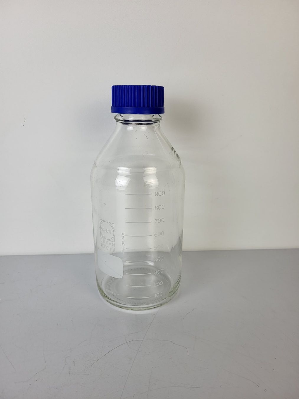 Schott Gläser: Laborglas Laborgewindeflasche 1000ml mit Deckel – Gebraucht aus Hölstein von  1