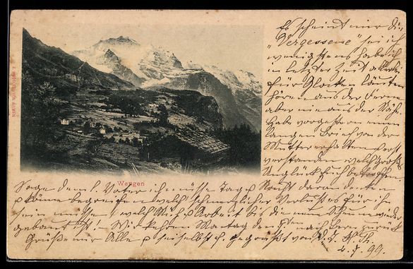 Ansichtskarten: AK Wengen, Ort und Berge – Gebraucht aus Berlin von bartko-reher