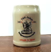 Bierkrug Bier Brauerei Adler Schwanden / 700 Jahre Schweiz