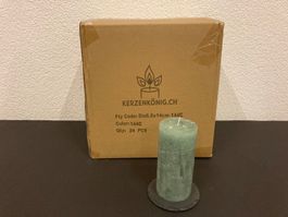 Kerzen 6,8 x 14 cm, Karton mit 24 Stk, Aktions-Preis, Petrol