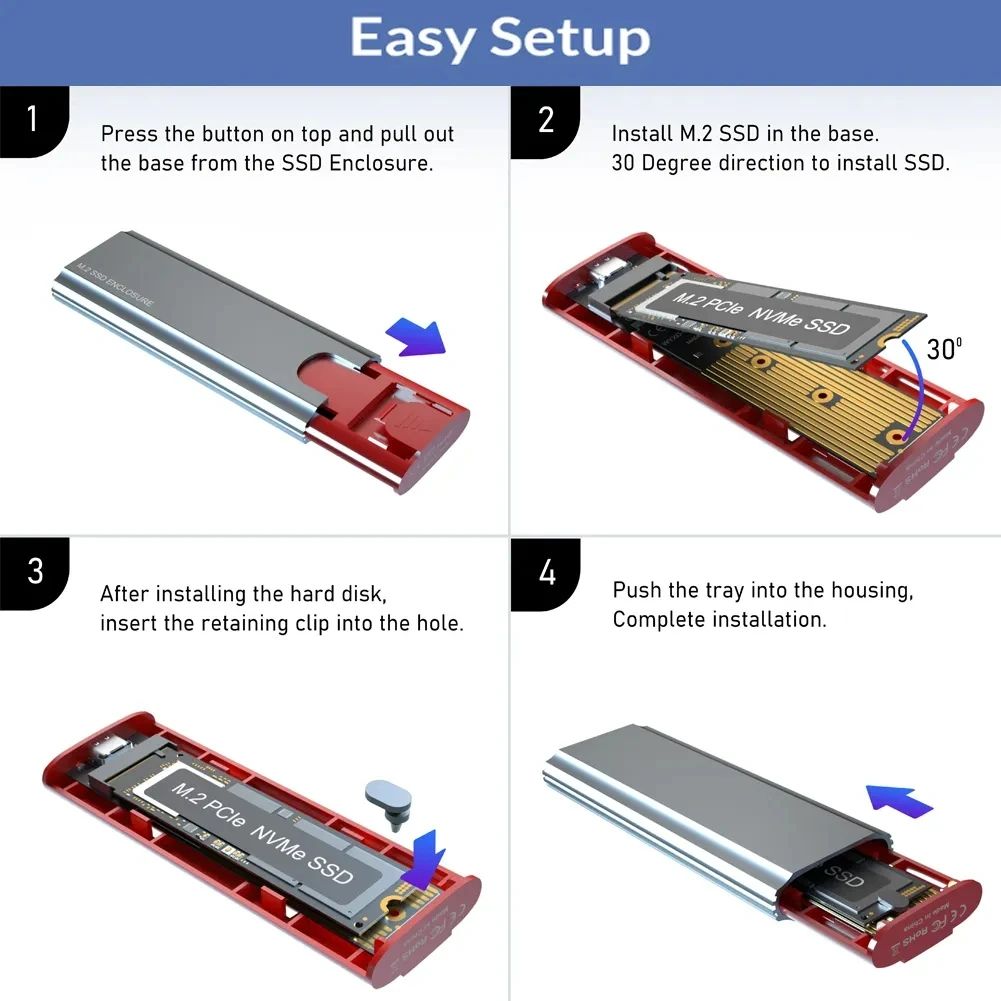 Harddisks: M.2 NVMe External SSD Case Enclosure – Neu (gemäss Beschreibung) aus Glattbrugg von har_jgc7 3