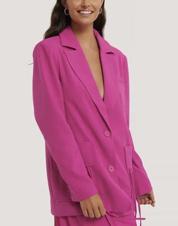 Pink trendy oversized blazer from NA-KD
