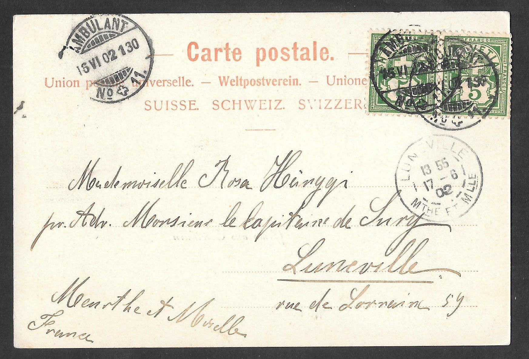 Cartoline postali: Solothurn Postgebäude und Quartier mit Weissenstein – Usato da Olten venduto da clotaldi 1