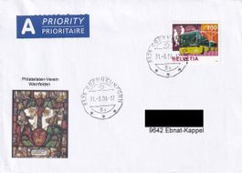 Beleg mit defektem Stempel 8526 Oberneunforn 31.8.06