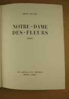 JEAN GENET: NOTRE-DAME-DES-FLEURS HOMOSEXUALITÄT ERSTAUSGABE