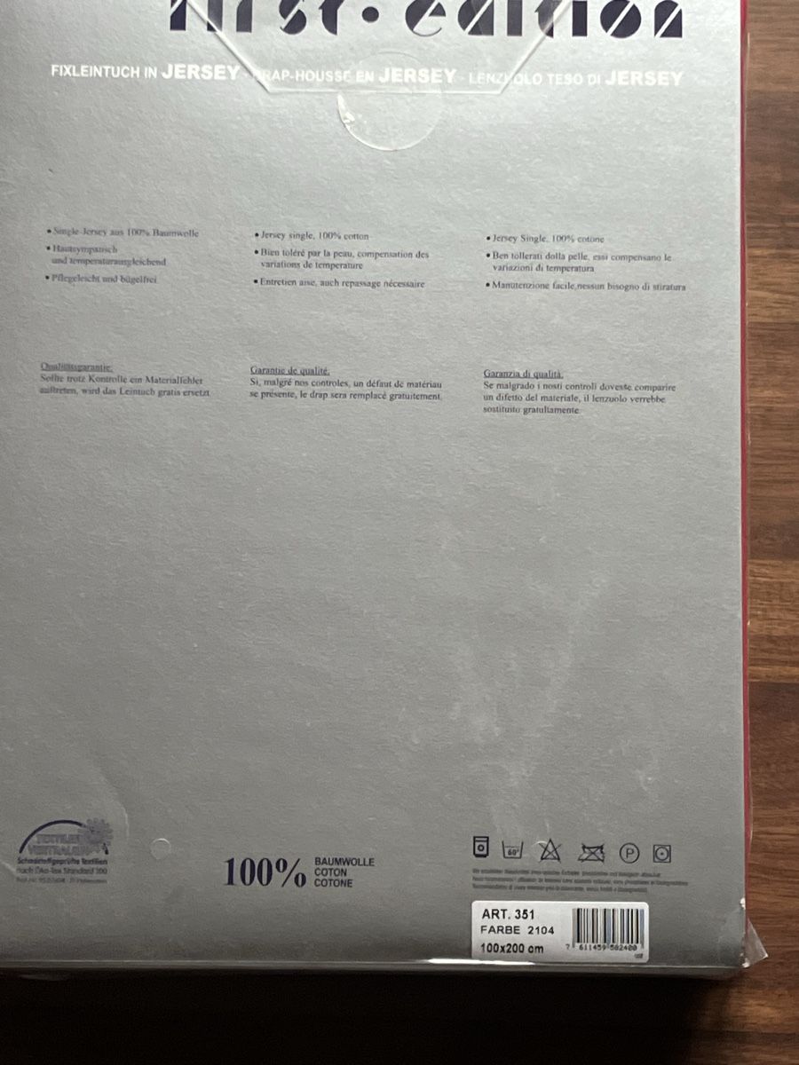 Biancheria da letto: First Edition Jersey Fixleintuch, 100x200cm, Neu & Original – Nuovo e nell'imballaggio originale da Oberrüti venduto da Jomaru 1