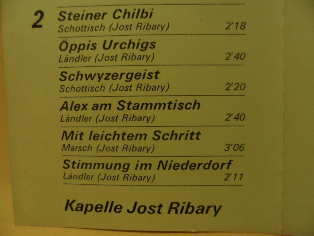 Kompaktkassetten: KAPELLE JOST RIBARY  Steiner Chilbi – Gebraucht aus Langnau i. E. von mar_hw58 2