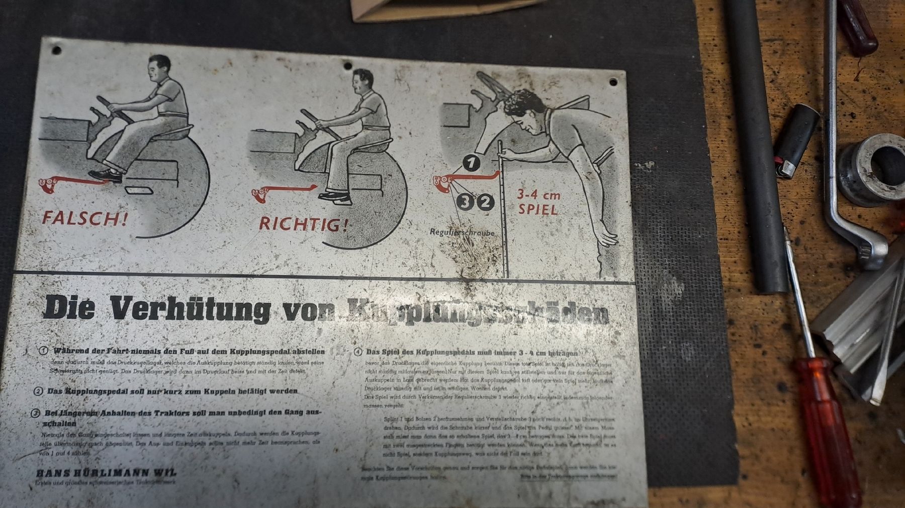 Poster & Bilder: Hürlimann Traktor Schild Schmierplan – Gebraucht aus Aedermannsdorf von noeggi07 1