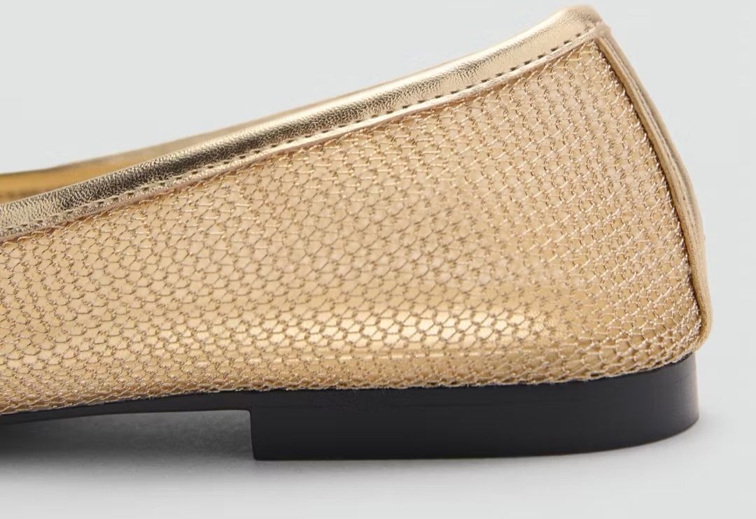 Mango Scarpe da donna: Mesh Ballerinas gold, Mango  – Usato da Uerikon venduto da pink_flamingo 2