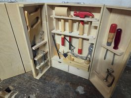 2 Laugsägesets in Holzkiste, für Kids